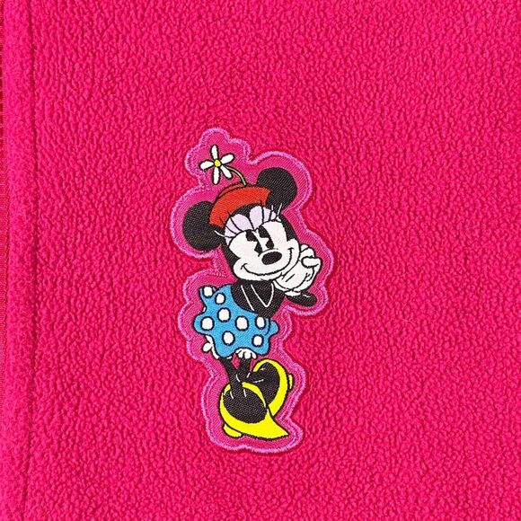 Disney Store Pink Minnie Mouse 1/4 Zip Fleece Pullover Small Cozy Winter Sweater - Picture 6 of 7